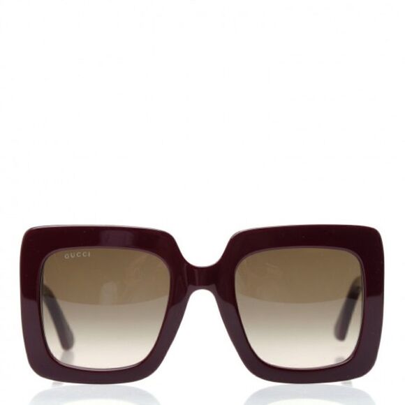 Gucci Acetate Oversized Sunglasses GG0328S in Burgundy - Picture 3 of 14